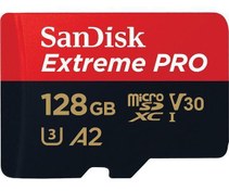 Resim SanDisk Extreme Pro 128GB 200\u002F90MB\u002Fs microSDXC UHS-I A2 V30 Adaptörlü Hafıza Kartı SDSQXCD-128G-GN6MA 