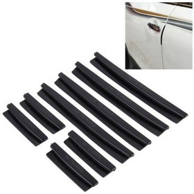Resim Sones Fr Jg-031 8 Pcs Kauçuk Araba Yan Kapı Kenar Koruma Muhafızları Kapak Trimler Çıkartmalar Siyah 