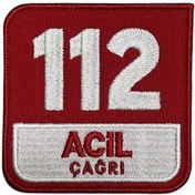 Resim Ex Patch 112 Acil Çağrı Nakış Patch Peç - 8x8 cm 