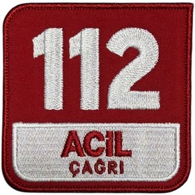 Resim Ex Patch 112 Acil Çağrı Nakış Patch Peç - 8x8 cm 