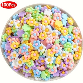 Resim 100 adet Renkli Reçine Beş Çiçekli Çiçek Şansları DIY El Sanatları, Takı Yapımı ve El Yapımı Süsler için - Canlı Pembe, Mavi, Sarı, Yeşil, Mor, Beyaz ve Daha Fazlası!, Takı Yapımı Aksesuarları | Canlı Çiçek Şansları | Reçine Çiçek Şekilleri, Takı Yapımı Malzemeleri (Rastgele Renkler) 