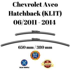 Resim Chevrolet Aveo Hb Hatchback Kl1t 2011 2012 2013 2014 Uyumlu Ön Cam Muz Tipi Silecek Süpürgesi Seti 650/380mm Silbak 