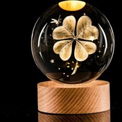 Resim Işıklı Yonca Tasarımlı Cam Küre 