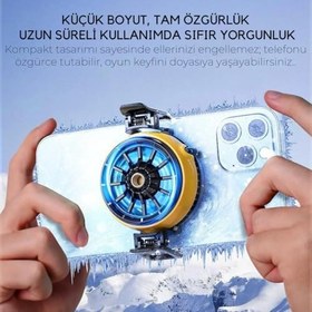 Resim Coofbe 5500 RPM Turbo Fan Işıklı Klipsli Buz Etkili Telefon Soğutucu Radyatör Tüm Telefonlara Uyumlu 