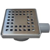 Resim 10x10 Ø32 Yandan Çıkışlı Paslanmaz Izgaralı Yer Süzgeci Sifonu Koku Önleyicili Gider Süzgeci 