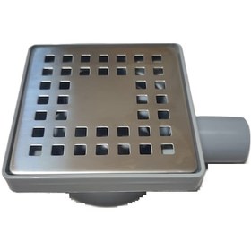 Resim 10x10 Ø32 Yandan Çıkışlı Paslanmaz Izgaralı Yer Süzgeci Sifonu Koku Önleyicili Gider Süzgeci 