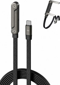 Resim Online Home Market 240W Ultra Hızlı Type-C Şarj Data Kablosu Katlanabilir Standlı Ergonomik Tasarım 1.5M Örgülü 