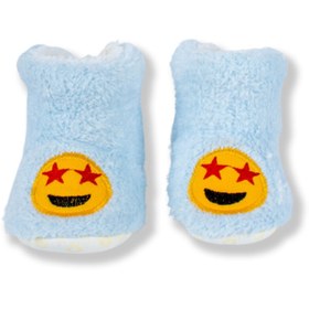 Resim Emojili Yumuşak Dokulu Mavi Panduf 
