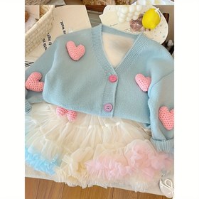 Resim Kadınlar için Sonbahar Kardigan Kazak - Gençler için Yumuşak Mavi Örgü Üst, Sonbahar ve İlkbahar için Mükemmel, Şık V-Yaka Üstü ile Pembe Düğmeler, Sonbahar Giyim | Eğlenceli Tasarım | Rahat Uygunluk, Çocuk Giyim 