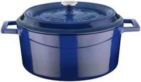 Resim Lava Metal Döküm Yuvarlak Tencere, 24 cm, Mavi 