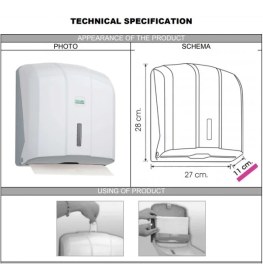 Resim Vialli Kh 300B Z Katlı Kağıt Havlu Dispenseri Siyah Kapasite 300 Kağıt 