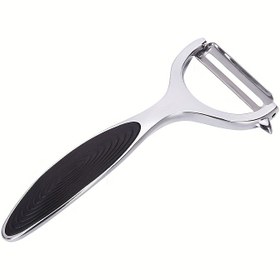 Resim 1 adet Premium Y-Şekilli Metal Soyucu, Patates, Havuç için Düz Kenarlı Sebze ve Meyve Soyucu, Mutfak Aleti, Sebze Soyucu 