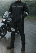 Resim DRC Outdoor Motorcu Kışlık Rüzgar Geçirmez Reflektörlü Elyaflı Mont Pantolon Takım 