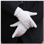 Resim 1 Çift Erkek Beyaz Eldiven - Smokinler, Onur Muhafızları, Geçit Törenleri, Dans Performansları ve Partiler için Yumuşak Polyester Resmi Eldivenler - Şık Düz Renk, 24.0x8.99 cm, Geçit Kıyafeti, Zarif Görünüm, Pürüzsüz Doku, Kolay Giyim 