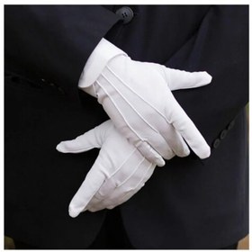 Resim 1 Çift Erkek Beyaz Eldiven - Smokinler, Onur Muhafızları, Geçit Törenleri, Dans Performansları ve Partiler için Yumuşak Polyester Resmi Eldivenler - Şık Düz Renk, 24.0x8.99 cm, Geçit Kıyafeti, Zarif Görünüm, Pürüzsüz Doku, Kolay Giyim 