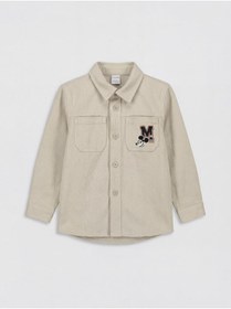 Resim LC Waikiki Bej Mickey Mouse Erkek Çocuk Gabardin Gömlek 