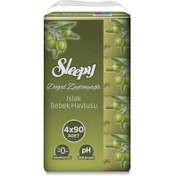 Resim Sleepy Doğal Zeytinyağlı Islak Bebek Havlusu 4x90 Adet 