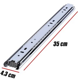 Resim Badem10 Bilyalı Teleskopik Dolap Çekmece Rayı Metal En:4.3 Cm Boy:35 Cm 