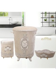 Resim Lisa Vizon 3Lü Kadife Banyo Kirli Çamaşır Sepeti Seti Diğer 