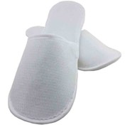 Resim PRİVATE 100 Çift Petek Dokulu Tek Katlı Havlu Beyaz Otel Terliği Tek Kullanımlık Kullan At 