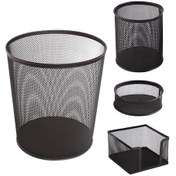 Resim Ark Metal Perfore Ofis Seti 4'lü çöp Kovası+3 Lü Masa Üstü Set 