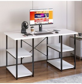 Resim 4 Raflı Çalışma Masası Beyaz 60x120 