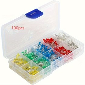 Resim 100 Adet 3mm LED Diyot Çeşitli Kiti, Arduino, Ekmek Tahtası Projeleri, Sert Bağlantılı, Düşük Gerilim ≤36V, Oda Elektrik Bileşenleri 