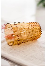 Resim Akrilik Bal Tekli Kısa Bardak & Su Meşrubat Kahve Yanı Bardağı 400 ml ( Cam Değildir ) 