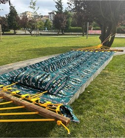 Resim İstanbul Hamak - Anatolian Etnik Desenli Turkuaz Kumaş Hamak 