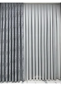 Resim Velar Soft Buz Mavi/gri Fon Perde 1/3 Sık Pile Buz Mavi 