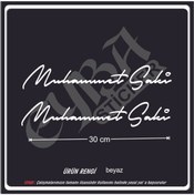 Resim EYBA STİCKER Size Özel Isim Imzası 2 Adet 30x7 Cm Ad Soyad Imza Etiket- Oto Sticker -Mesaj Atıınız- 