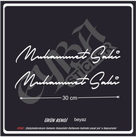 Resim EYBA STİCKER Size Özel Isim Imzası 2 Adet 30x7 Cm Ad Soyad Imza Etiket- Oto Sticker -Mesaj Atıınız- 