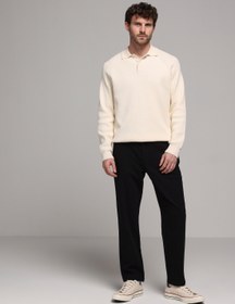 Resim Regular Fit Orta Bel Düz Paça Erkek Siyah Pantolon Colin's