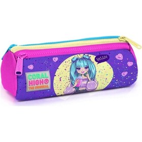 Resim Coral High Mor Anime Üç Gözlü Kalemlik Kalem Çantası - Kız Çocuk 