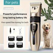 Resim Profesyonel Köpek & Kedi Tıraş Makinesi - USB Şarj Edilebilir, 5 Hız Ayarı, Sessiz Evcil Hayvan Bakım Aracı ile 4 Çıkarılabilir Tarak (1.5-4mm) ve Temizleme Fırçası - Tüm Irklar için Ergonomik Lityum-Polimer Pil Klipper, Köpek Saç Kesimi İçin 
