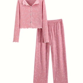 Resim 2'li Kadın Yıldızlı Gece Baskılı Pijama Takımı - V Yaka Uzun Kollu Üst & Geniş Paça Pantolon, Yumuşak, Tüm Sezon Konforu, Siyah & Beyaz Tasarımlı Günlük Uyku Giyim, Rahat Ev Giyim | Yıldızlı Gece Tasarımı | Kumaş, Bayan Pijama Takımı, Kadın Pijama Takımı, Kadın Pijaması, Kadın Ev Giyim, Kadın Gece Giyim, Kadın Kış Pijaması, Kadın Ev Giyim, İki Parçalı Kadın Pijaması 