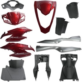 Resim Honda Activa S Kaporta Set 12 Parça Bordo Yeni Model Sele Kilitsiz 