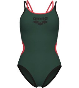 Resim Arena One Double Cross Back Kadın Yüzücü Mayosu 004732355 Yeşil 