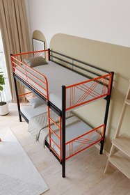 Resim FANO Mix Premium Metal Ranza 90x190 Yatak Uyumlu Turuncu Ayrılabilir Ranza Karyola 