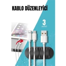 Resim Bx Yapışkanlı Kablo Düzenleyici Klips 3 Adet 