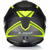 Resim Ls2 Storm 2 Nerve Neon Sarı Kapalı Motosiklet Kaskı Gökkuşağı Camlı Yeşil 