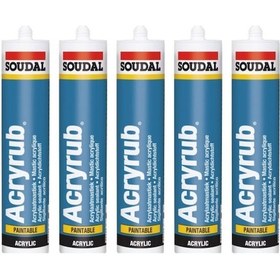 Resim Soudal Silikonize Mastik 5 Beyaz 