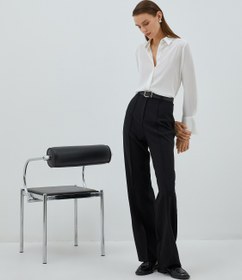 Resim Gizli Düğmeli Gömlek Uzun Kollu 