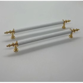 Resim Tuana Rustik Alüminyum Metal Lüks Modern Mobilya Çekmece Mutfak Dolabı Kulpu Beyaz-Gold (10 Adet) 