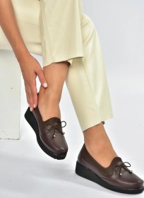 Resim V555075003 Kahverengi Hakiki Deri Comfort Ortopedik Taban Kadın Ayakkabı Kahverengi-hakiki Deri 