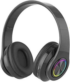 Resim Gugxiom RGB Bluetooth Kulak Üstü Kulaklık, Oyun Seyahati Için Dahili Mikrofonlu HiFi Stereo Katlanabilir Kablosuz Kulaklık, 400mAh Şarj Edilebilir Pil (BLACK) 