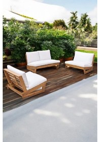 Resim Conforlove Bahçe Balkon Masif Kestane Ahşap Koltuk Takım 2+1+1 