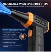 Resim Chuangyinshop 1 Adet W08 Orange Portatif Turbo Güçlü El Tipi Fan Kar Süpürge Mangal Kömürü Ocağı Klavye Kasa Araç İçi Temizleme İçin 