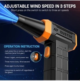 Resim Xuweiwei 1 Adet W08 Orange Portatif Turbo Güçlü El Tipi Fan Süper Kar Mangal Kömürü Ocağı Klavye Kasa Araç İçi Temizleme İçin Uygun 