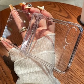 Resim Flip 6 5 4 3 Şeffaf Anti-Düşme Sert PC Arka Kapak Koruyucu, Z Flip5 Flip4 Flip6 ile Uyumlu 